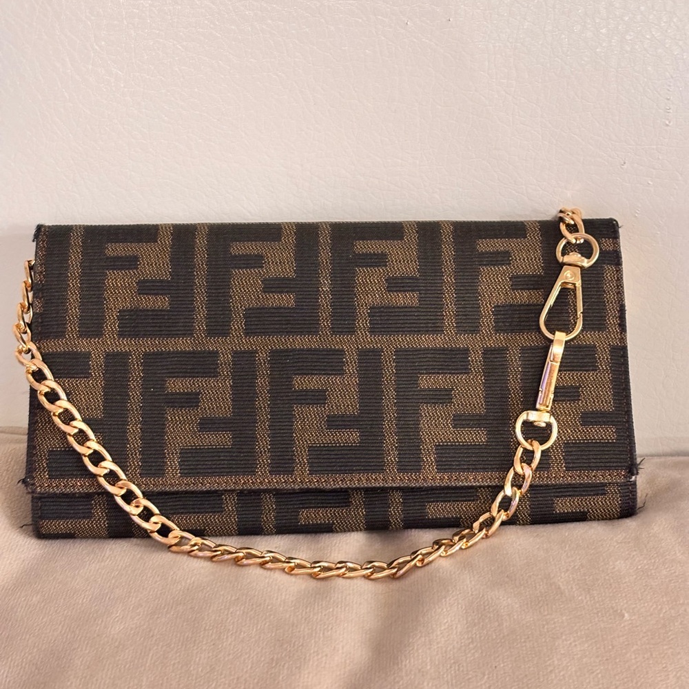 FENDI FF Zucca Black & Brown Monogram Continental Wallet - Picture 2 of 15